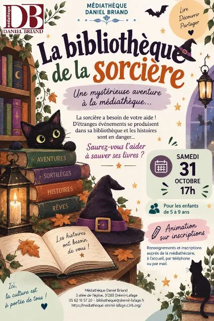 La bibliothèque de la sorcière - Samedi 31 octobre