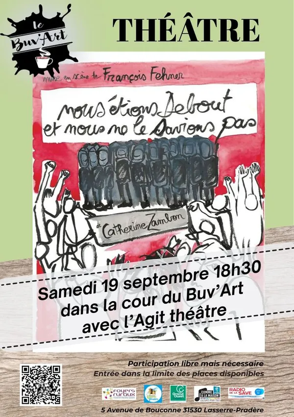 Théâtre avec l'Agit à 18h30 dans la cour du Buv'Art
