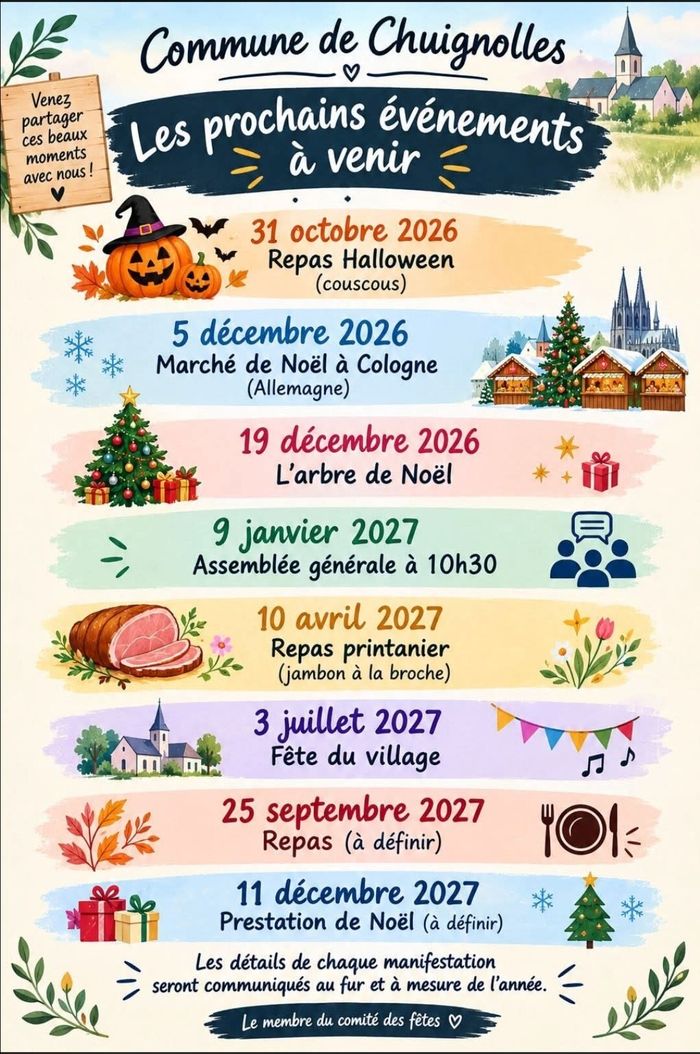 Commune de Chuignolles, les prochains événements à venir