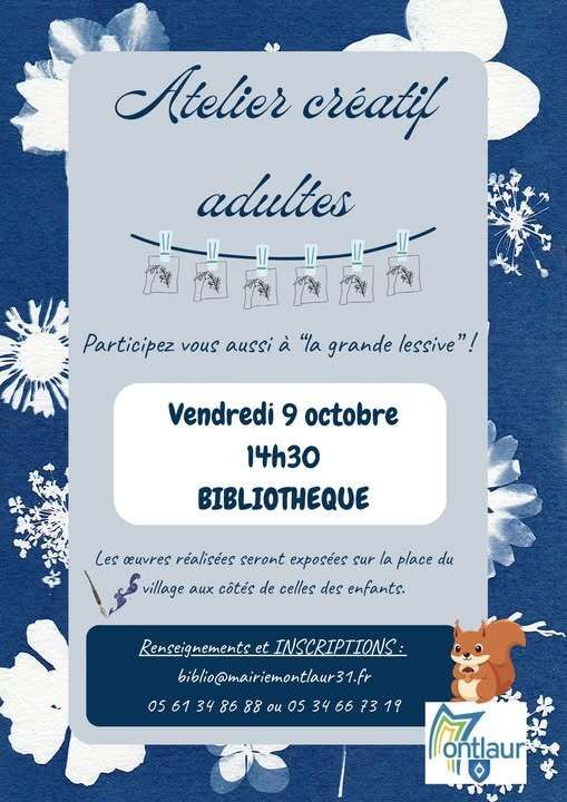 Atelier créatif cyanotype à la bibliothèque de Montlaur