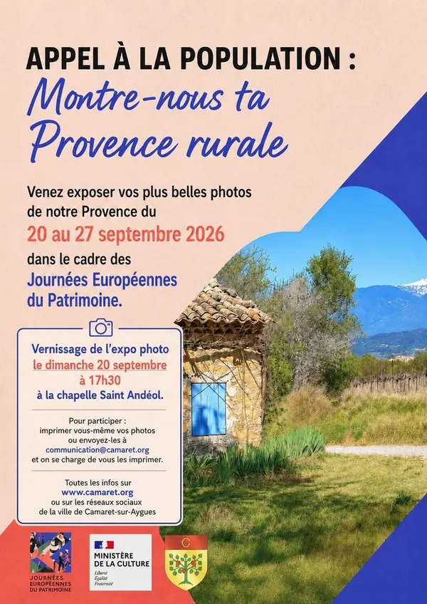 Exposition « Provence rurale : la vie des cabanons » : tableaux de Jean-Louis Sauzade, photographies de Laure Néron et fresque collective de photos