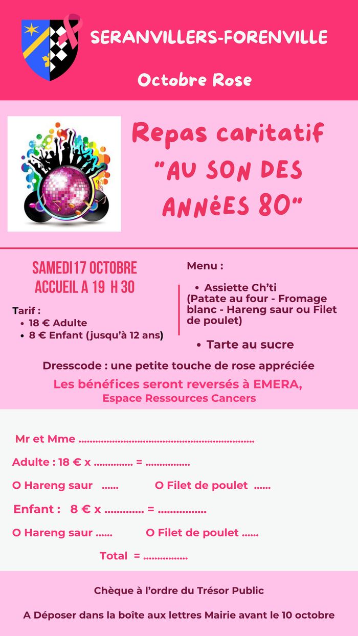 Repas caritatif au son des années 80 🎀🎗️