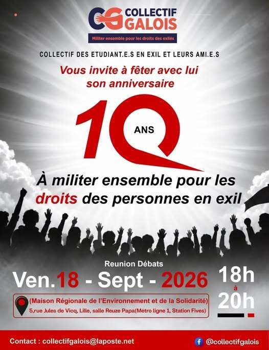 Invitation pour les 10 ans du Collectif Galois,