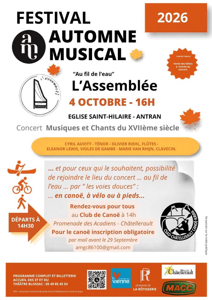 « Au fil de l’eau »...
Musiques et chants du XVIIe siècle