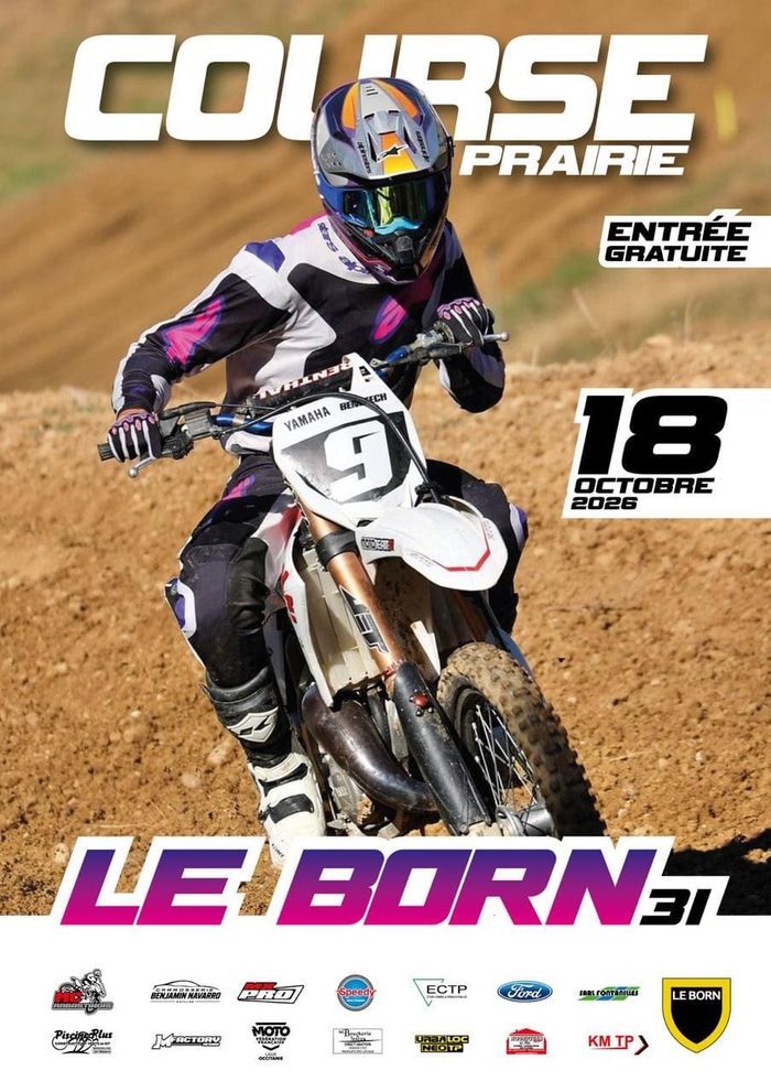 Course moto sur prairie Le Born