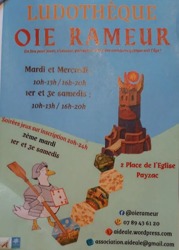 Soirée Jeux 3eme samedi - Payzac - Oie Rameur