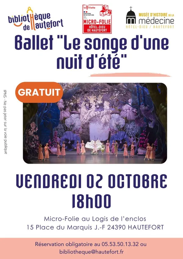 Diffusion du ballet « Songe d'une nuit d'été »