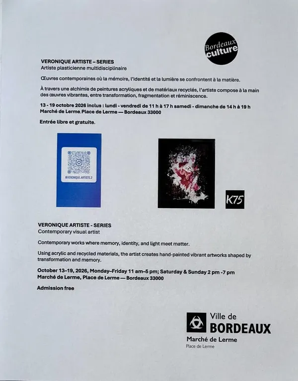 Veronique Artiste - Matières en liberté : l'art contemporain réinventé par le recyclage Bordeaux Marché de Lerme