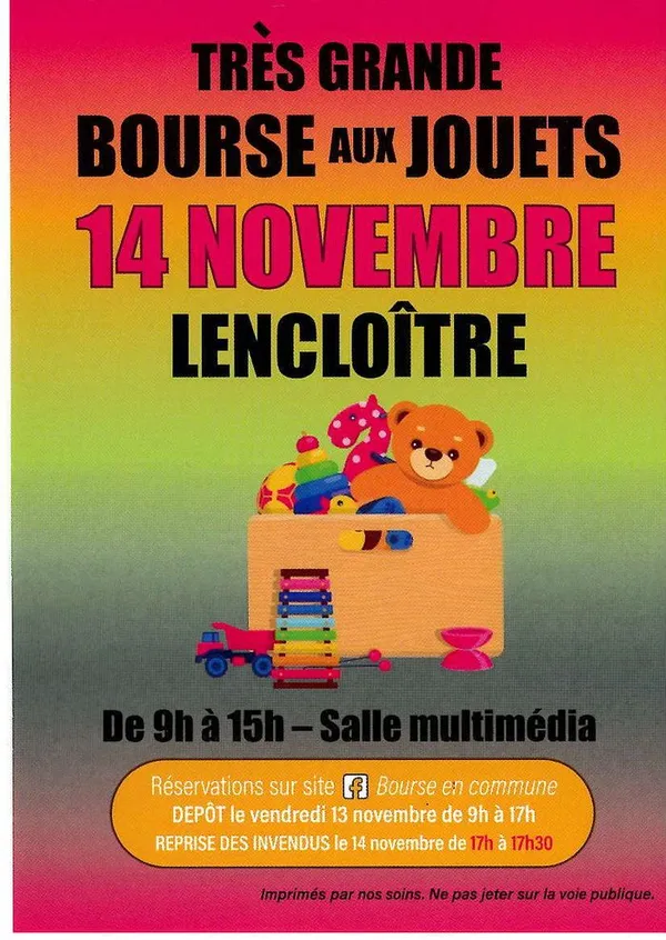 Très grande bourse aux jouets