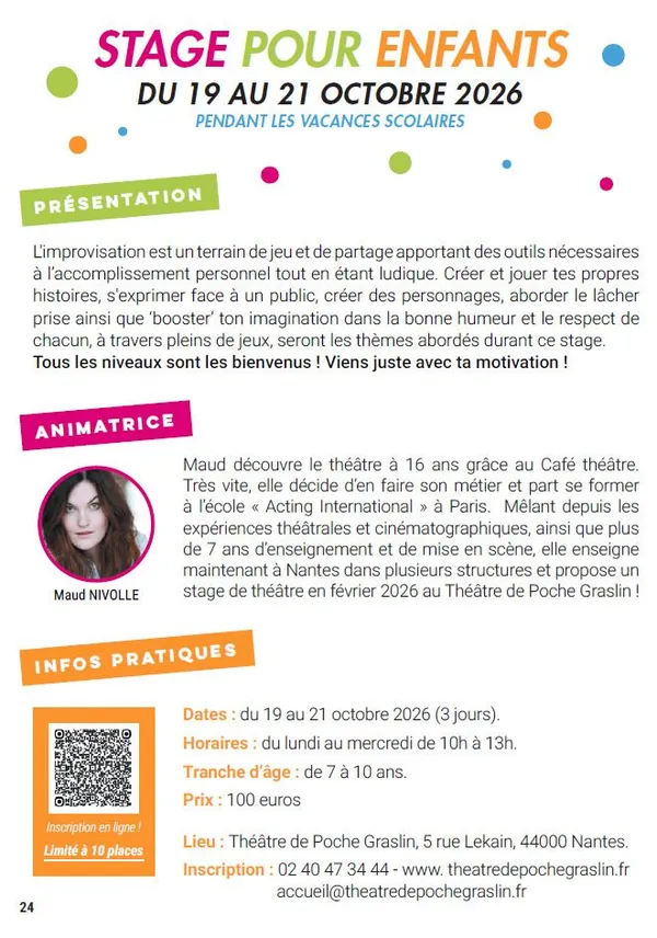 Stage de théâtre 7-10 ans