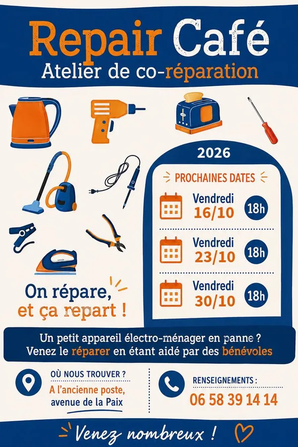 Repair café : atelier de co-réparation