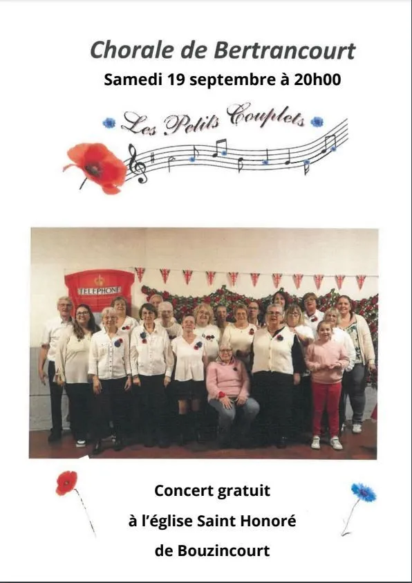 Concert gratuit avec la chorale de Bertrancourt