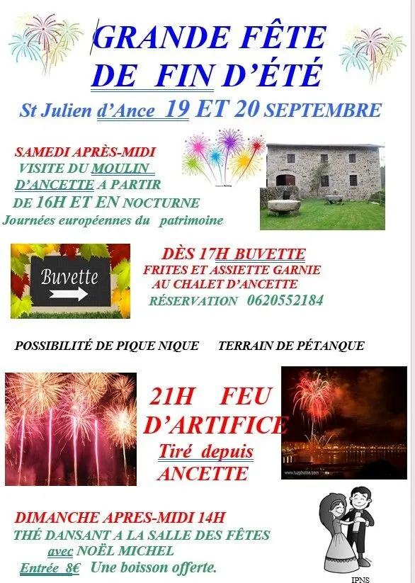 Grande fête de fin d'été à Saint Julien d'Ance