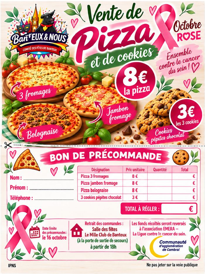 Vente de pizza et de cookies - Banteux 🍪🎀