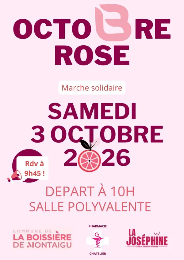 Octobre rose - Marche le samedi 3 octobre 2026