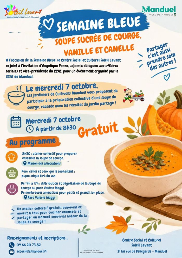 Semaine Bleue – Soupe de courge et après-midi convivial à Manduel