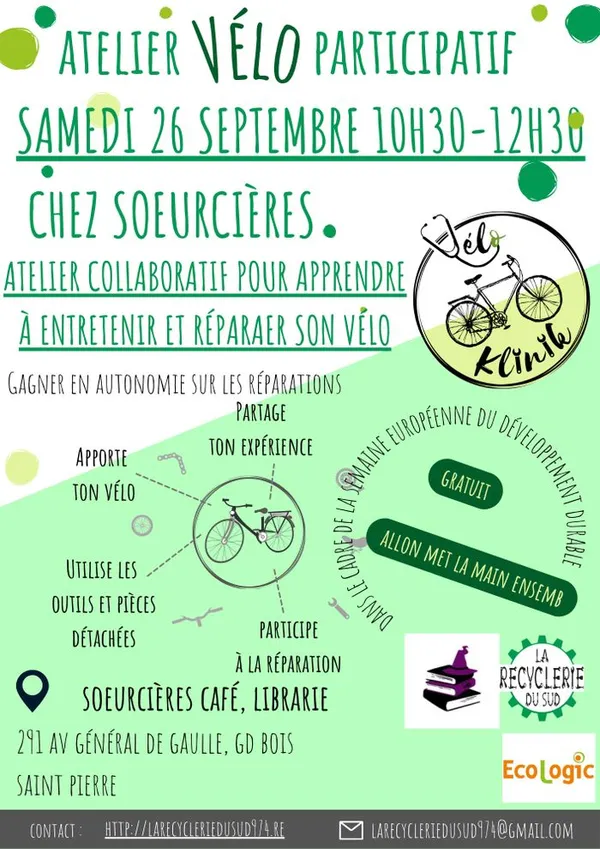 Atelier collaboratif d'entretien et de réparation vélo à Grand Bois