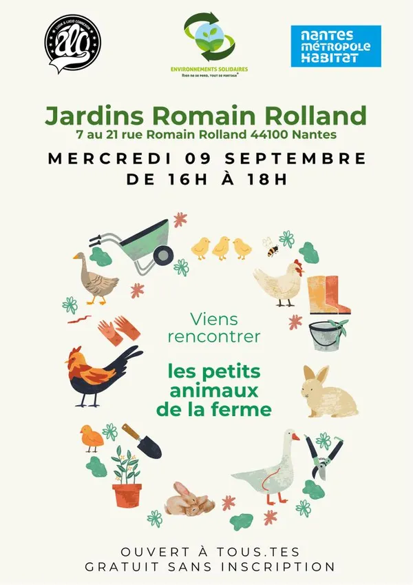Venez rencontrer les petits animaux de la ferme et découvrir le jardin partagé!