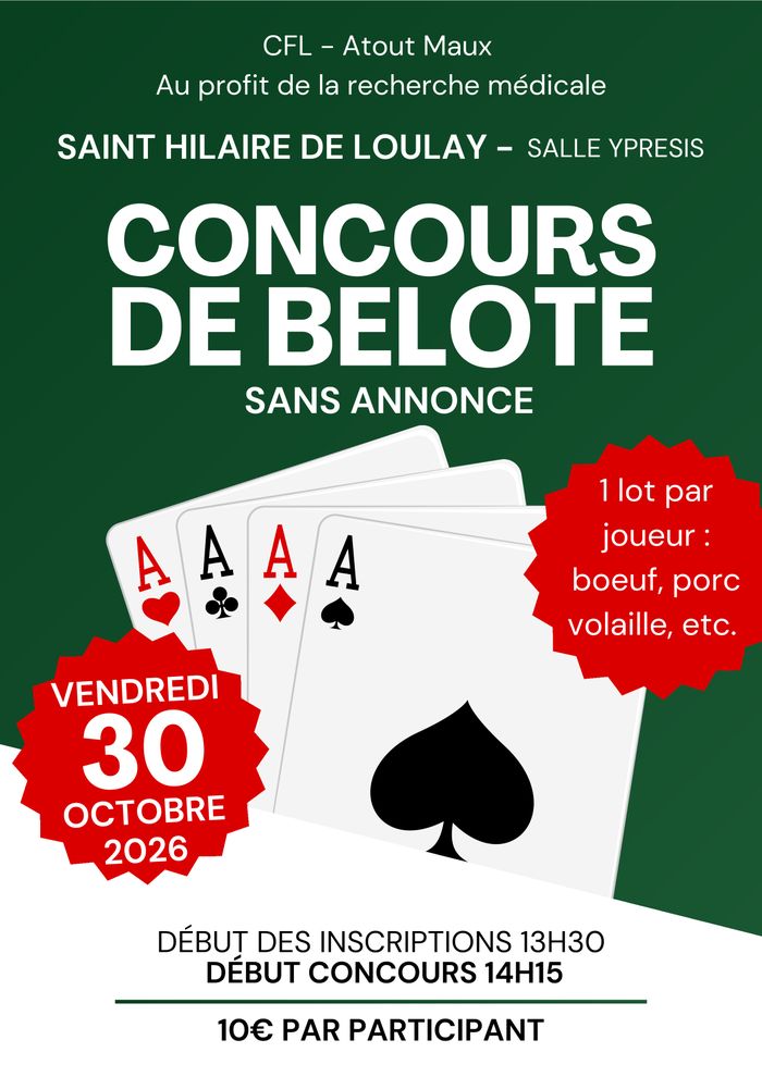 Concours de Belote par Atout Maux du Comité des Fêtes Loulaysien