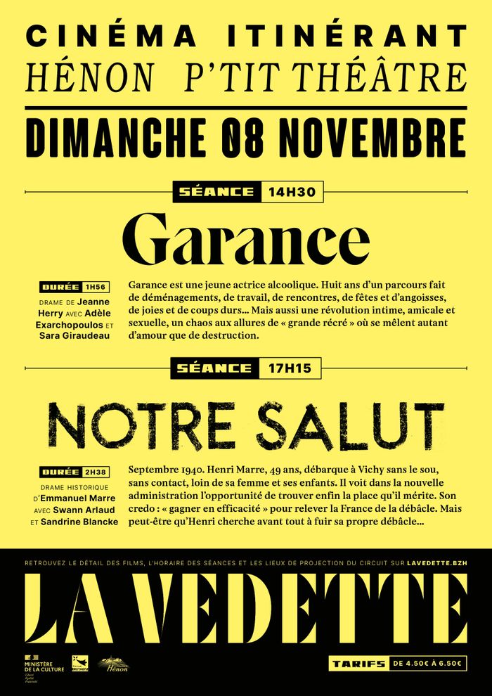 Cinéma itinérant à Hénon le 08/11/2026