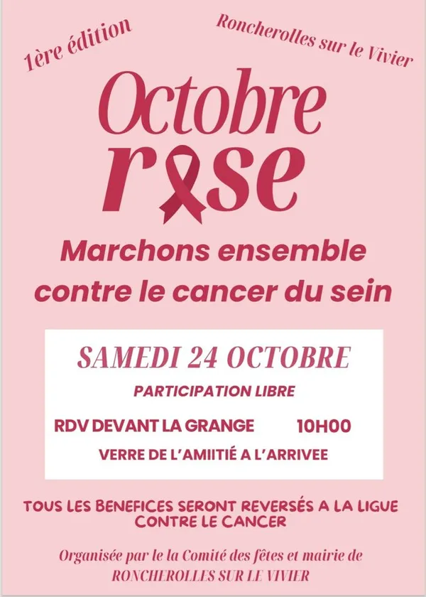 Marche solidaire pour Octobre Rose à Roncherolles-sur-le-Vivier