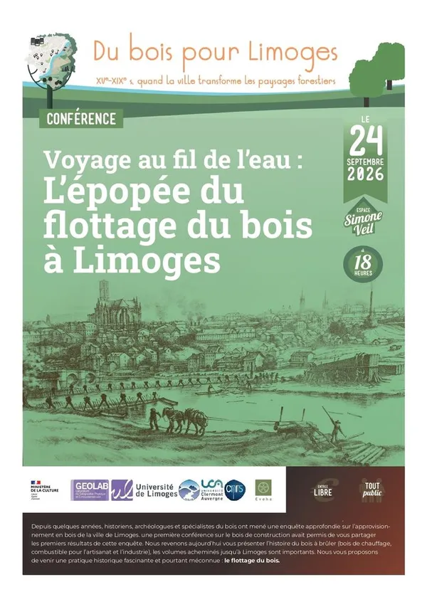 Conférence Voyage au fil de l'eau : l'épopée du flottage du bois à Limoges