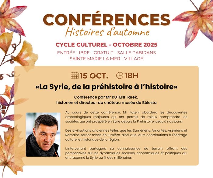 Conférence “La Syrie, de la préhistoire à l’histoire”