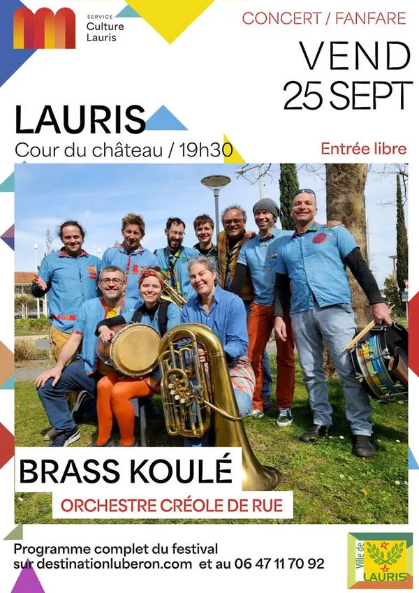 CONCERT BRASS KOULÉ / Orchestre créole de rue / Festival des Couleurs Naturelles, Lauris