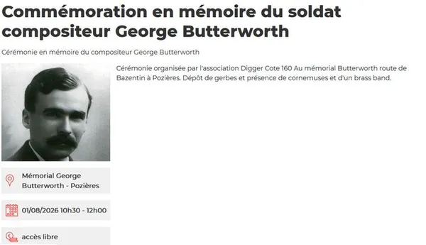 Cérémonie en mémoire du compositeur George Butterworth