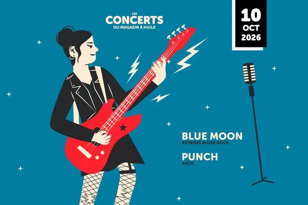 Concert blues-rock avec Blue Moon et Punch au Magasin à huile