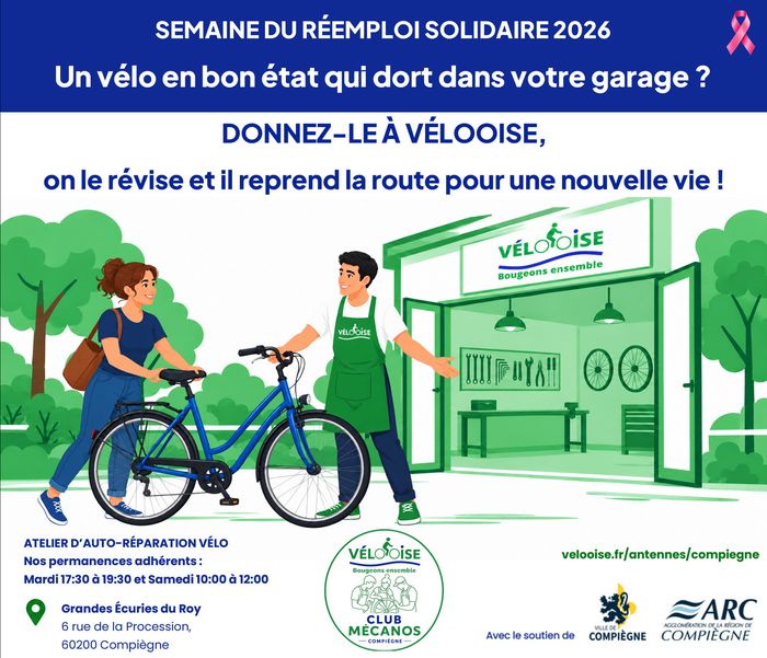 🚲 Un vélo en bon état mais qui dort dans un garage ne sert à personne. Donné à VélOOise, il devient utile quatre fois et tout le monde y gagne