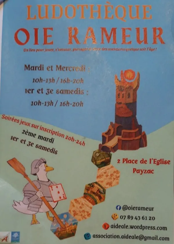 Soirée Jeux 1er samedi - Payzac - Oie Rameur