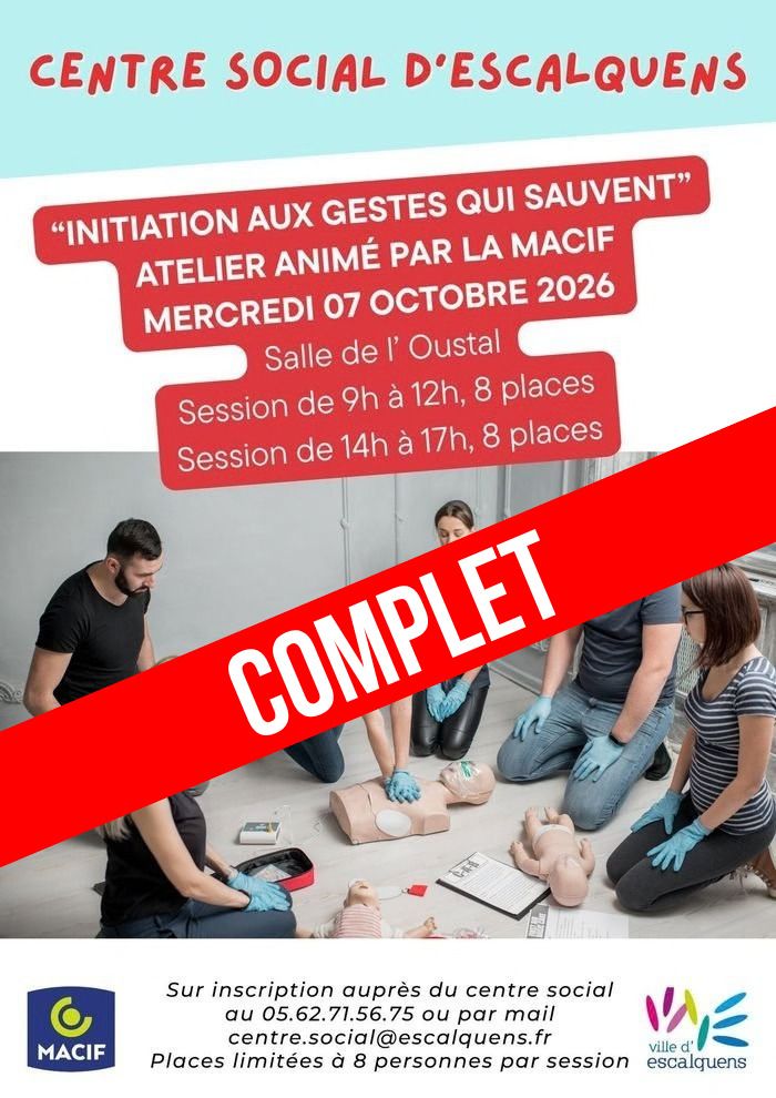 Ateliers d’initiation aux gestes qui sauvent