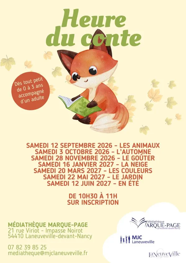 Heure du conte 0-3 ans - Thème : les animaux
