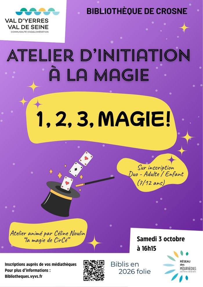 Atelier d'initiation à la magie : « 1, 2, 3 MAGIE »