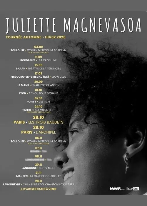 Juliette MAGNEVASOA en tournée France - Automne/Hiver 2026
