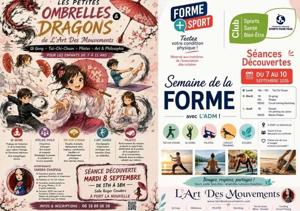 Semaine de la forme: Séances Découvertes avec L'ADM ! Taï-Chi-Chuan, Qi-gong, Pilates, Circuit  Training, Ecozen. Club SSBE Sports, Santé, Bien-être.