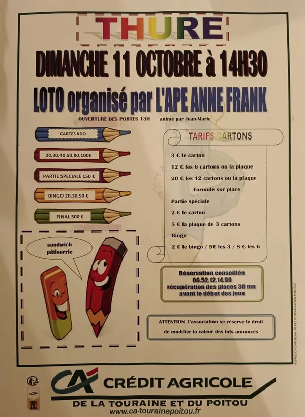 🎱L’APE Anne Frank organise son loto