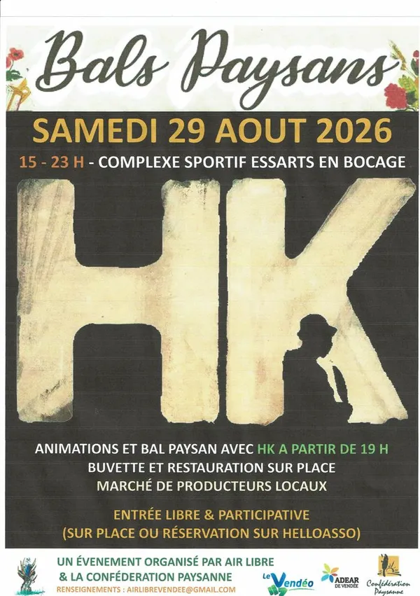 29 août 2026 - Bal paysan avec HK aux Essarts-en-Bocage (85)