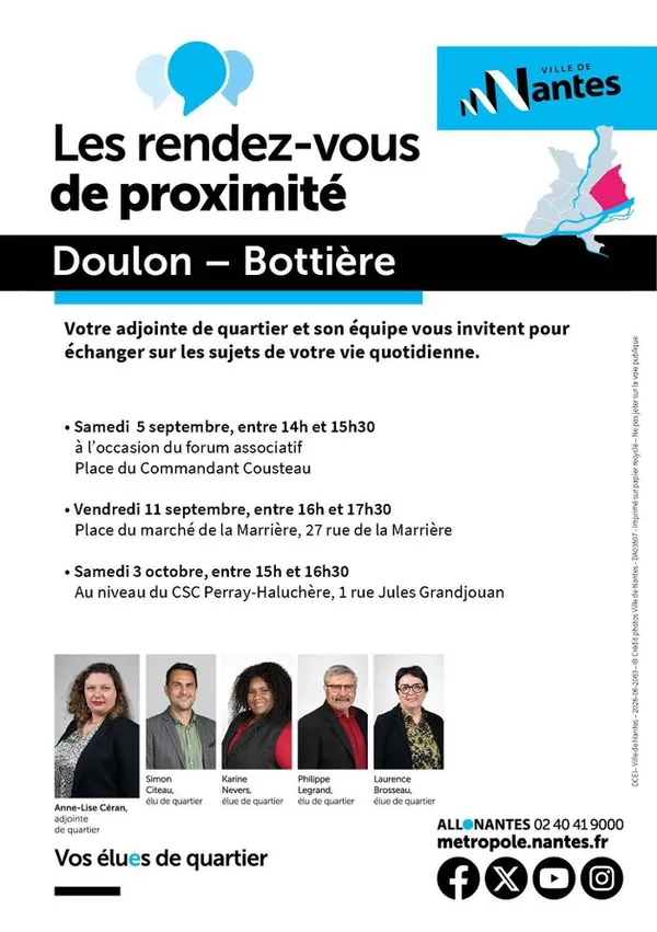 Les élues et élus à votre rencontre - Quartier Doulon-Bottière