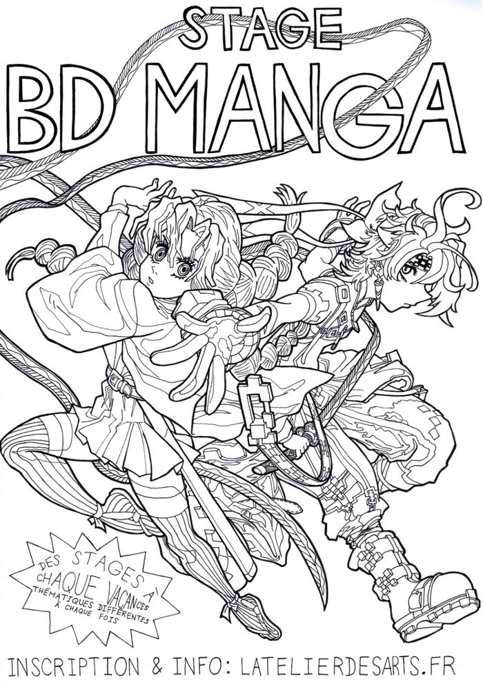 Stage BD/Manga : “Dessiner le titre, les onomatopées, les bulles, l’écrit dans les bd/manga” - L'Atelier des arts