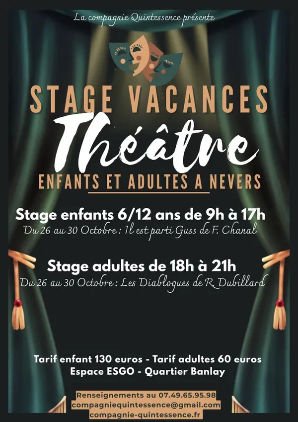 Stage de théâtre Vacances de Toussaint