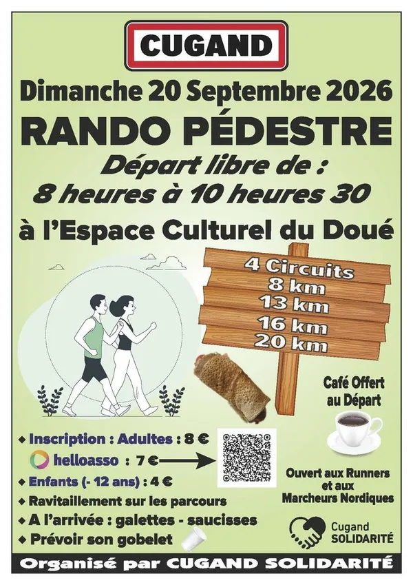 Randonnée pédestre 2026 par l'association Cugand Solidarité