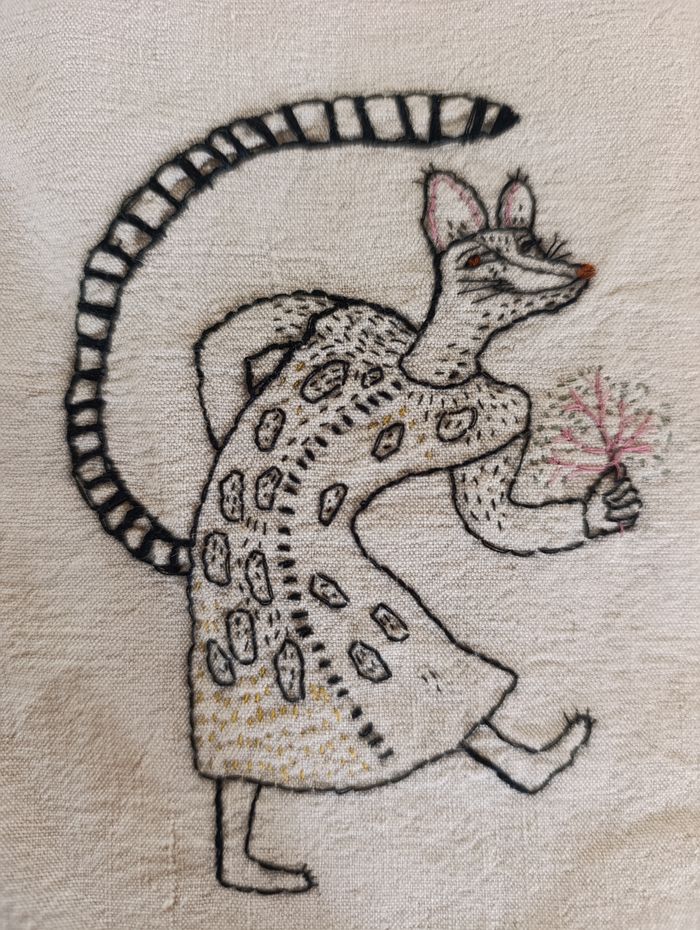 Vernissage de l'exposition « Chemin faisant. Broderies, Textiles, Dessins » de l'artiste plasticienne Cassandre Luc