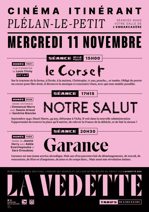 Cinéma itinérant à Plélan le Petit le 11/11/2026
