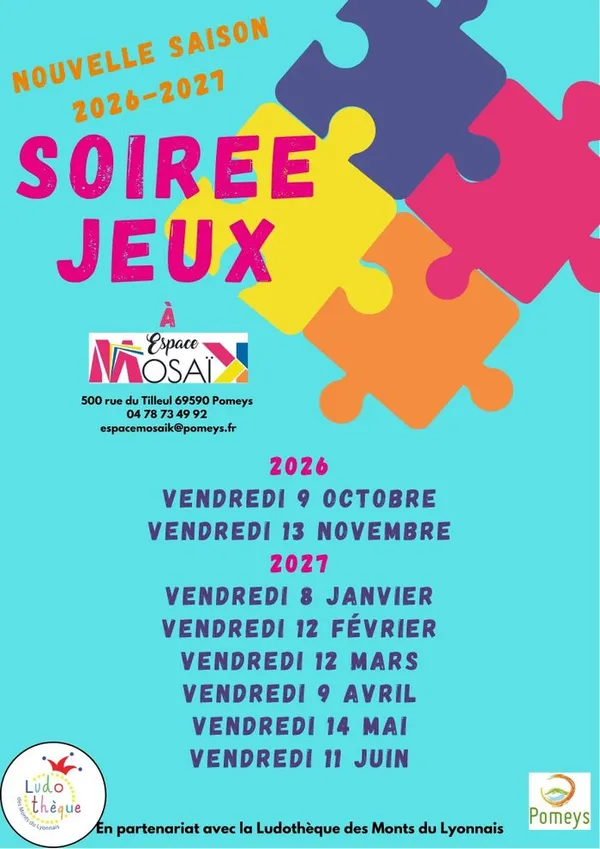 Dates annuelles pour vos soirées jeux !