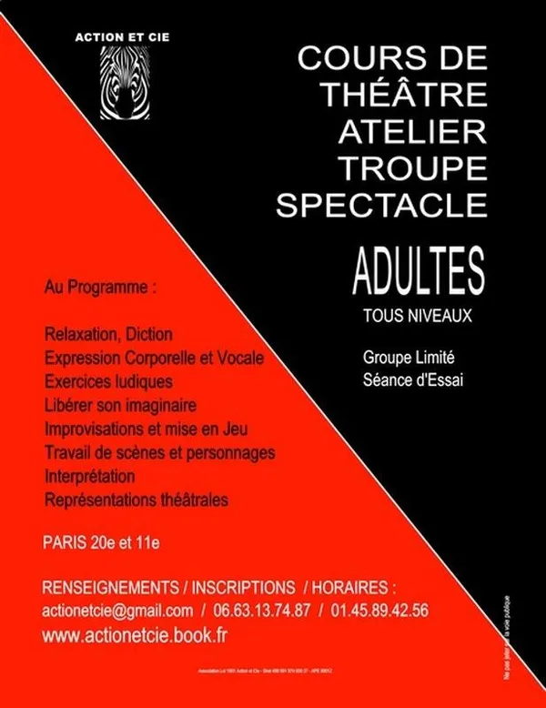 Séance d'essai Atelier Théâtre Adultes Débutants