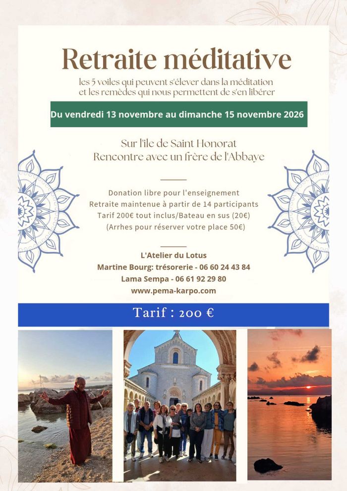 Retraite méditative sur l'Ile de Saint Honorat : des défauts et des remèdes