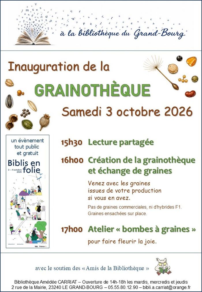 Inauguration de la Grainothèque
