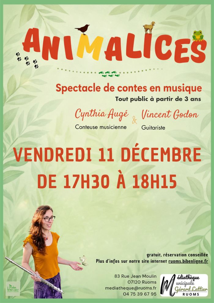 Animalices, Spectacle pour enfants à partir de 3 ans
